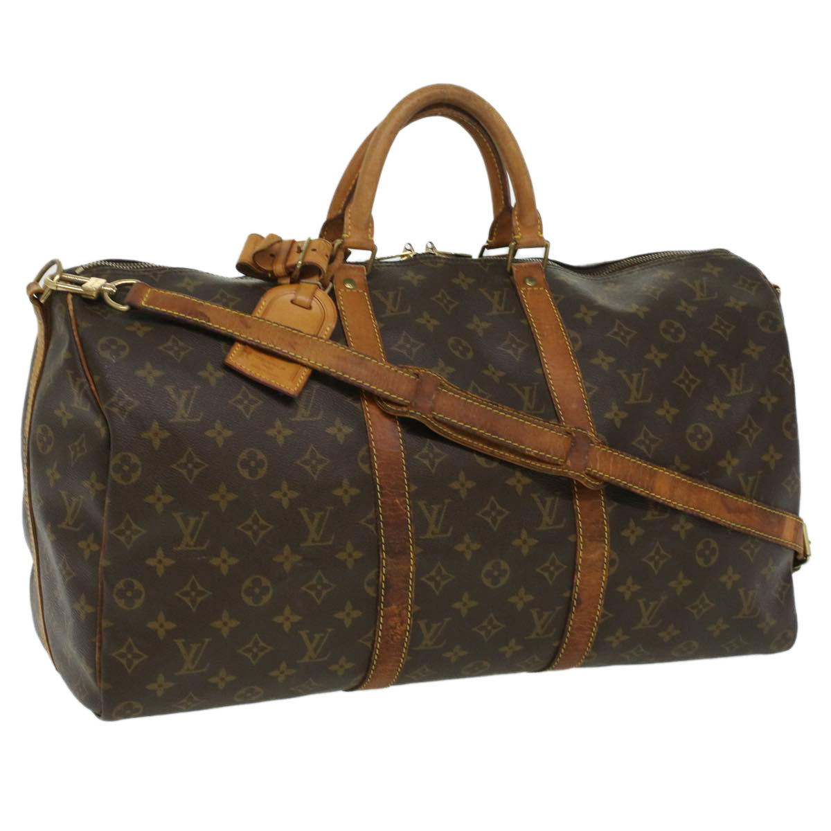 LOUIS VUITTON Monogram Keepall Bandouliere 50 Boston Bag M41416 LV 34233