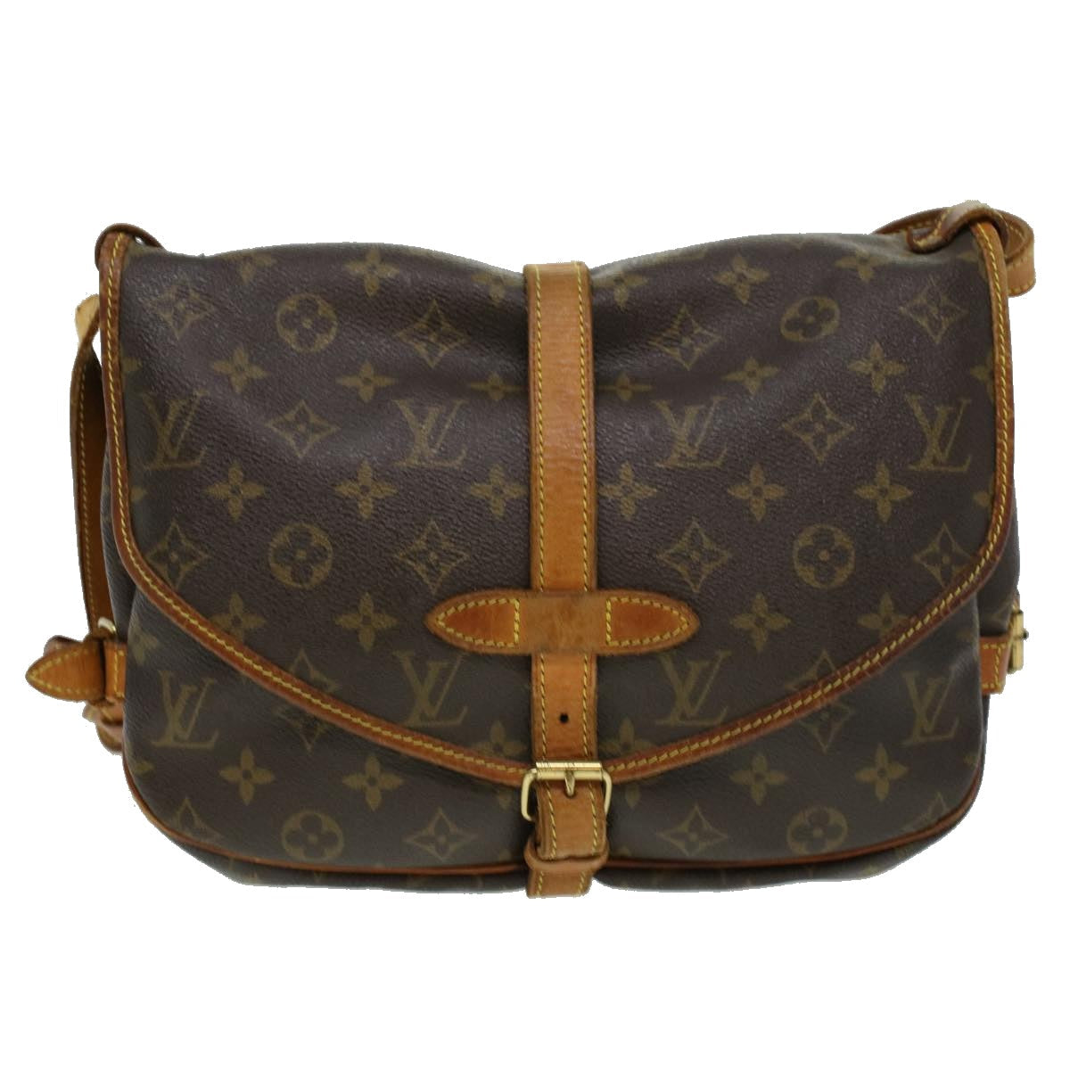 LOUIS VUITTON Monogram Saumur 35 Shoulder Bag M42254 LV 34310