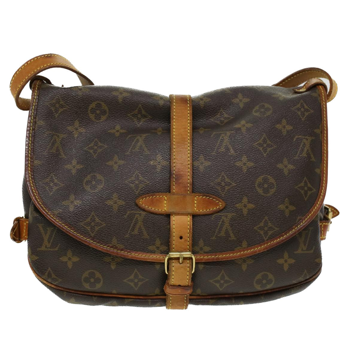 LOUIS VUITTON Monogram Saumur 35 Shoulder Bag M42254 LV 34310
