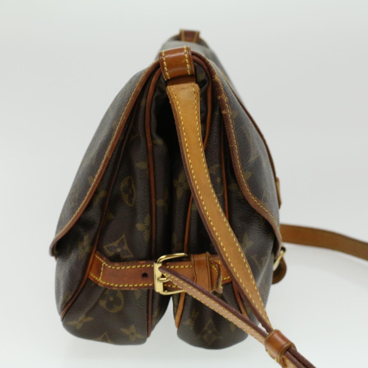 LOUIS VUITTON Monogram Saumur 35 Shoulder Bag M42254 LV 34310
