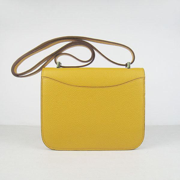 Luxury Hermes Constance Cowskin Leather Bag H017 yellow silver