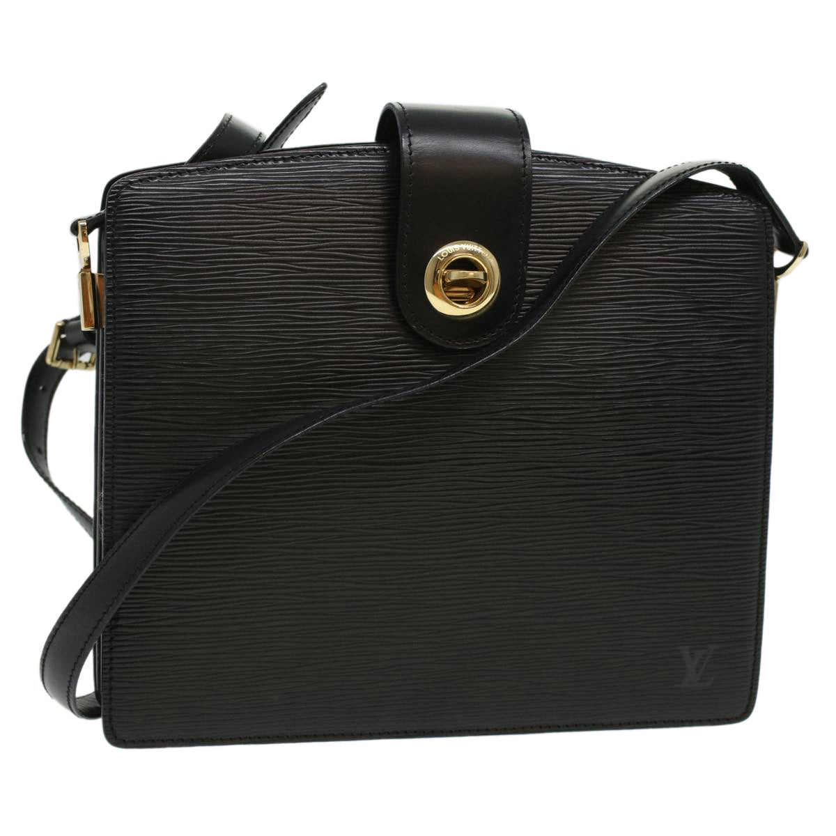 LOUIS VUITTON Epi Capuchin Shoulder Bag Black M52342 LV 34375