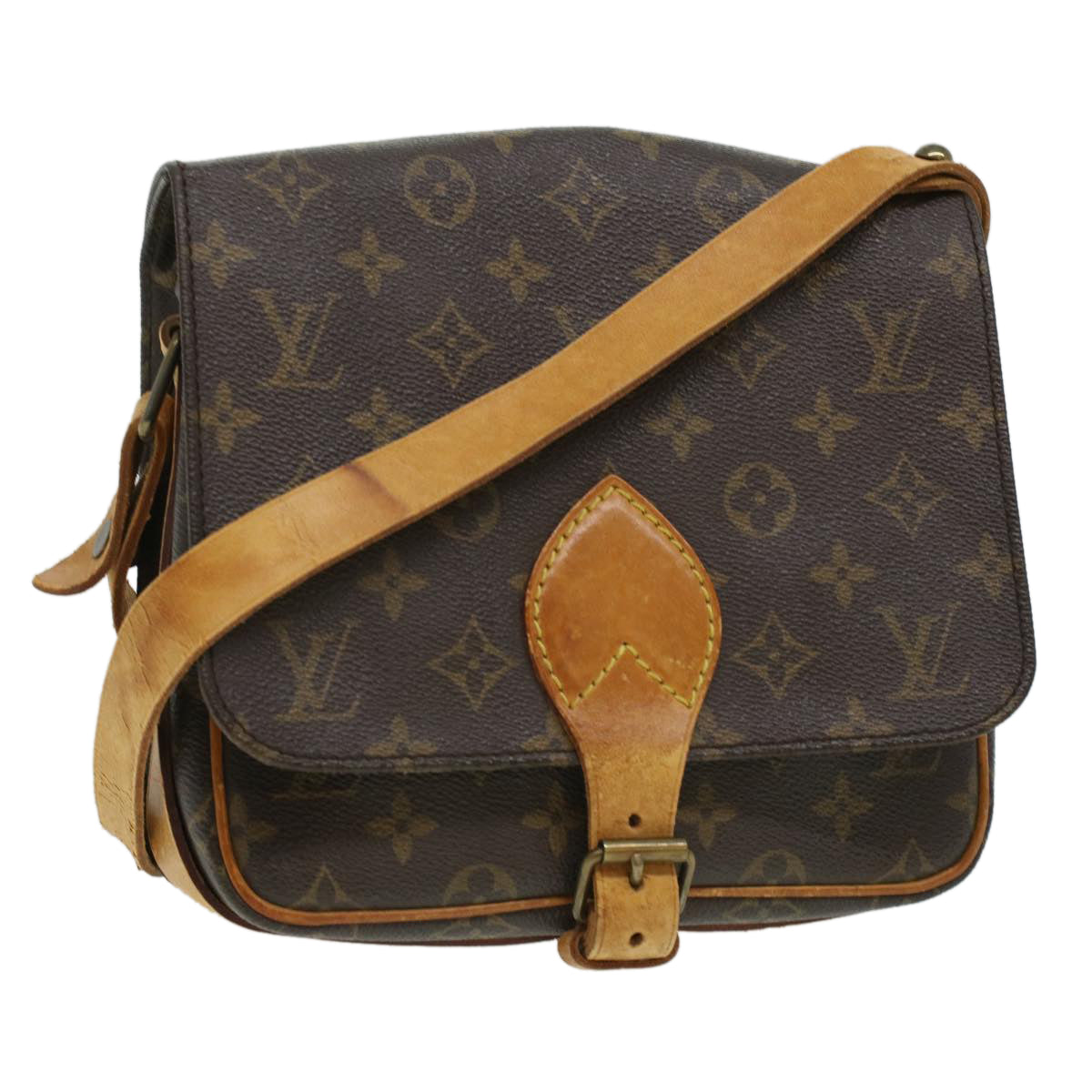 LOUIS VUITTON Monogram Cartouchiere MM Shoulder Bag M51253 LV 34411