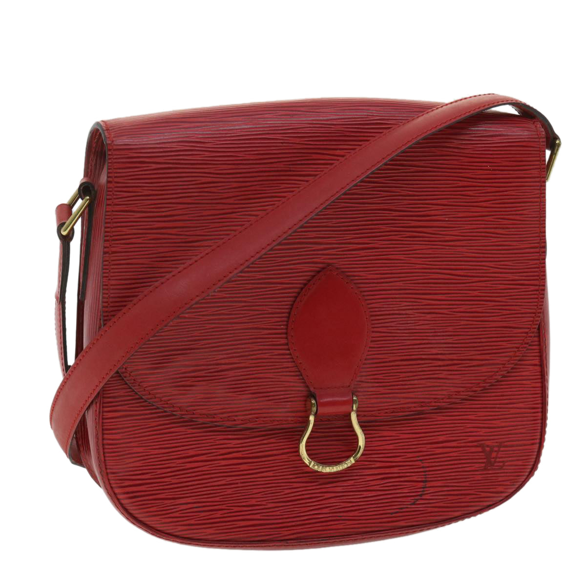 LOUIS VUITTON Epi Saint Cloud GM Shoulder Bag Red M52197 LV 34556