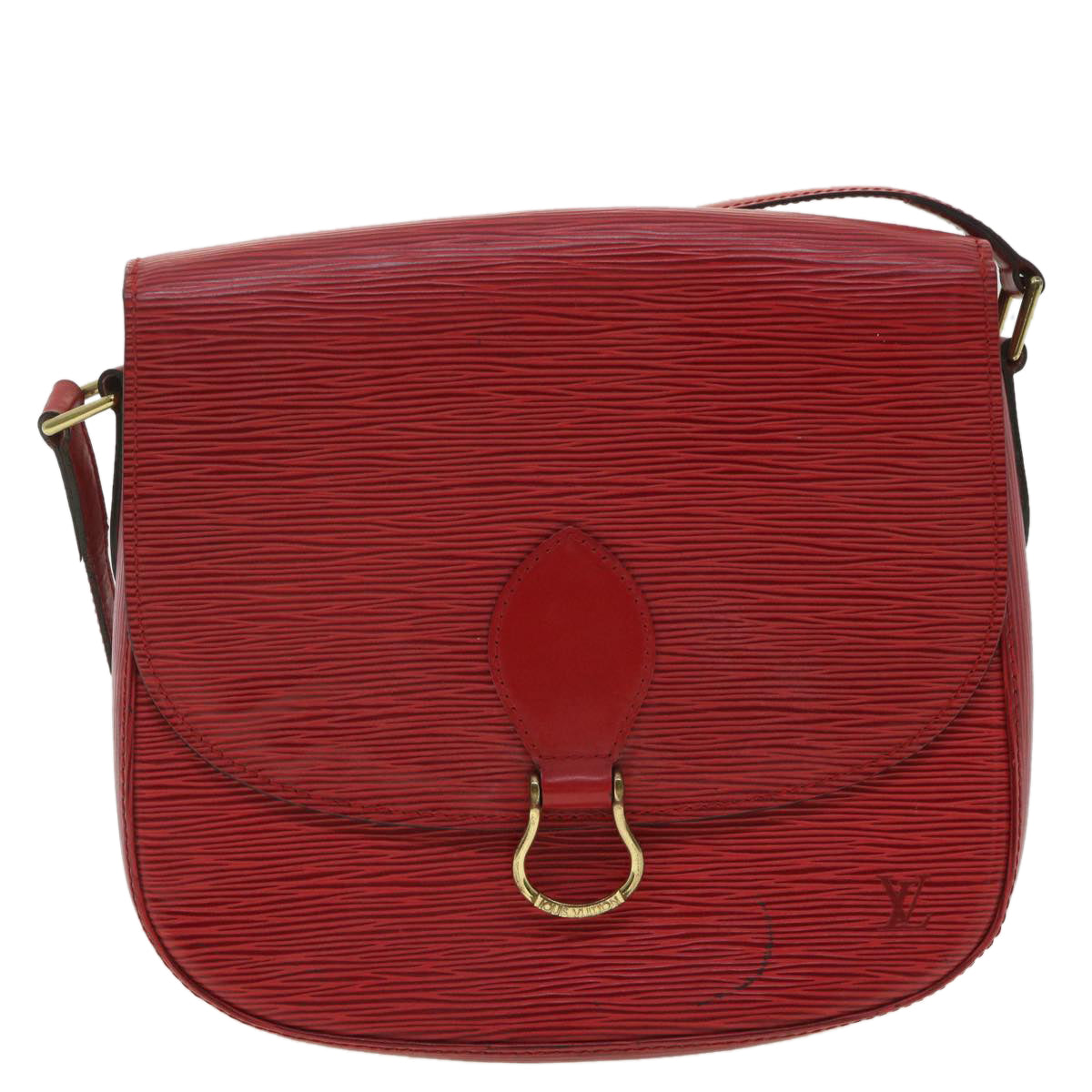 LOUIS VUITTON Epi Saint Cloud GM Shoulder Bag Red M52197 LV 34556