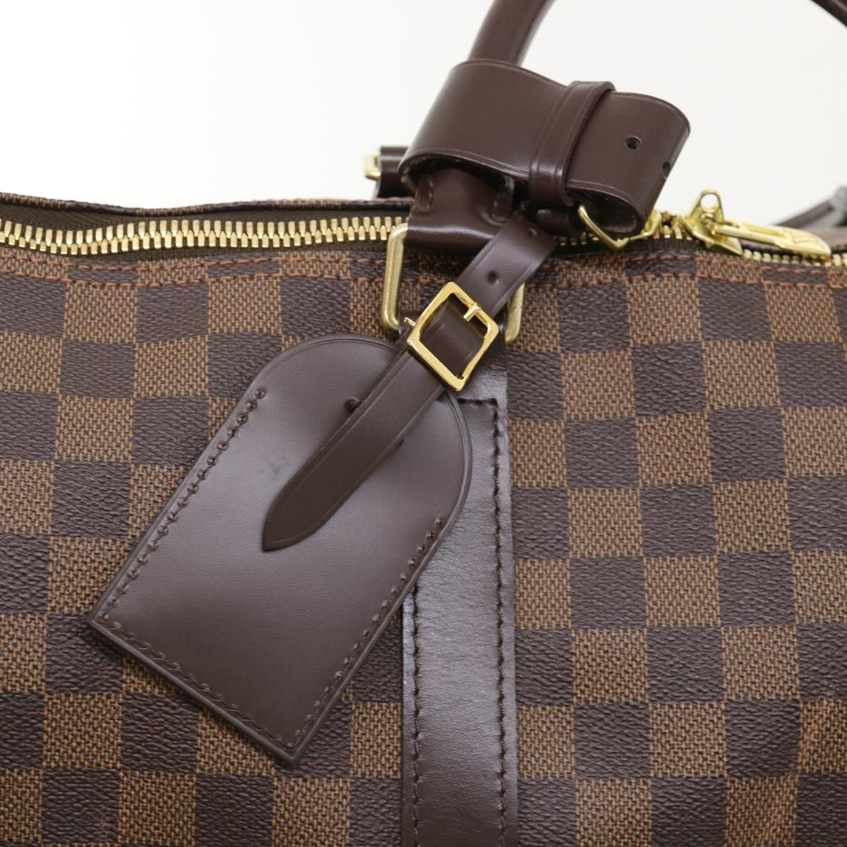 LOUIS VUITTON Damier Ebene Keepall Bandouliere 55 Boston Bag N41414 34557