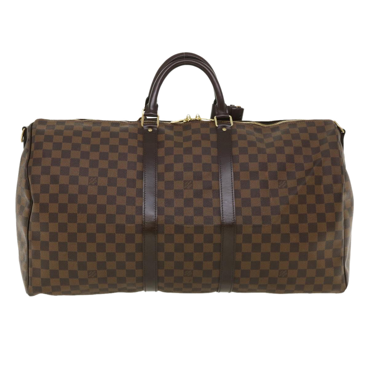 LOUIS VUITTON Damier Ebene Keepall Bandouliere 55 Boston Bag N41414 34557