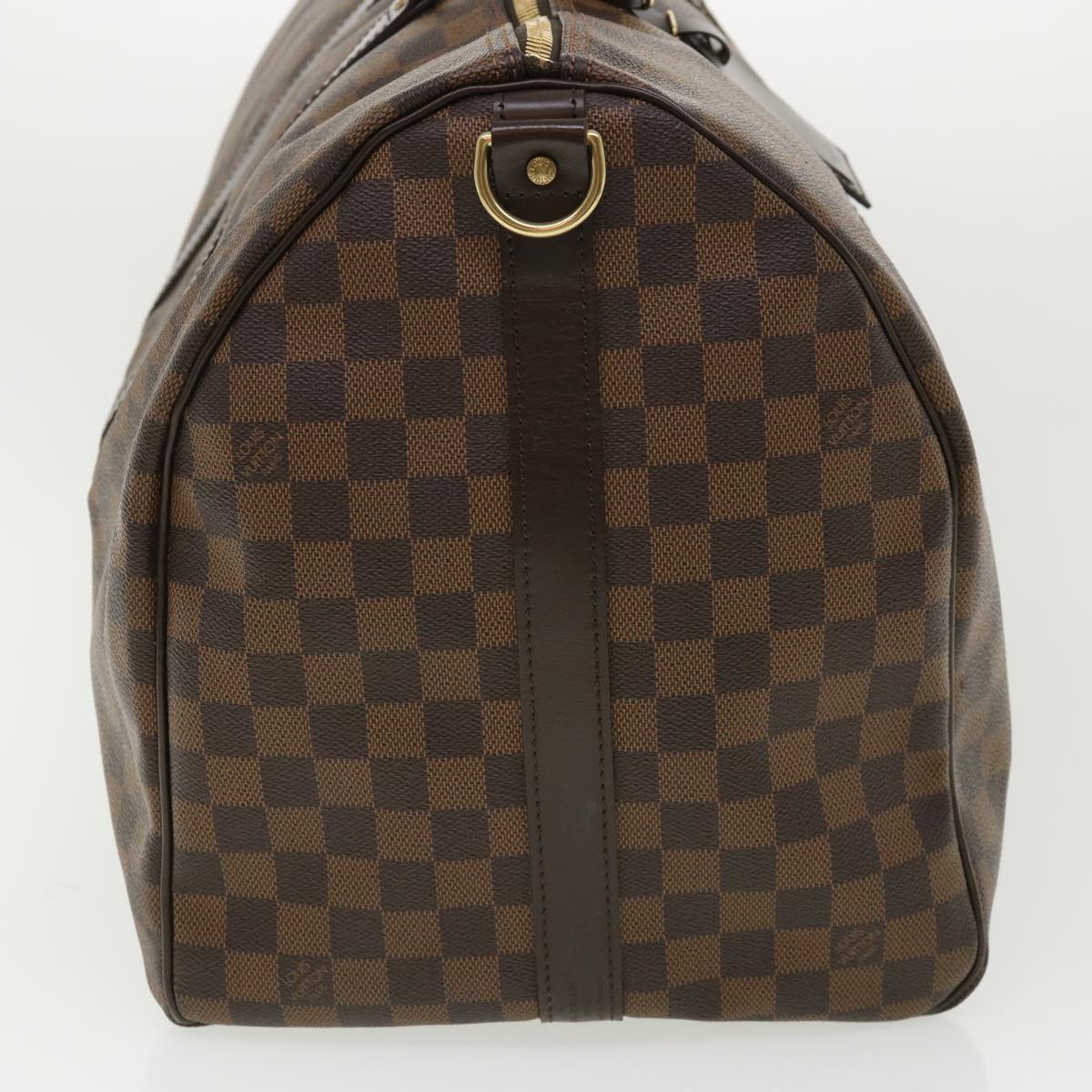 LOUIS VUITTON Damier Ebene Keepall Bandouliere 55 Boston Bag N41414 34557
