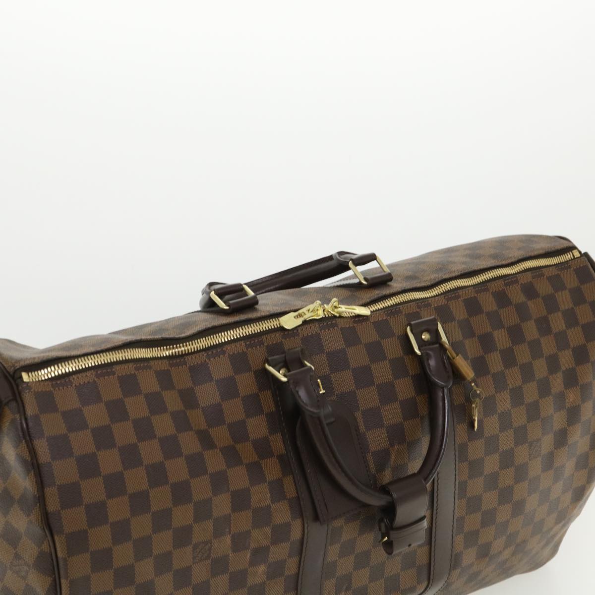 LOUIS VUITTON Damier Ebene Keepall Bandouliere 55 Boston Bag N41414 34557
