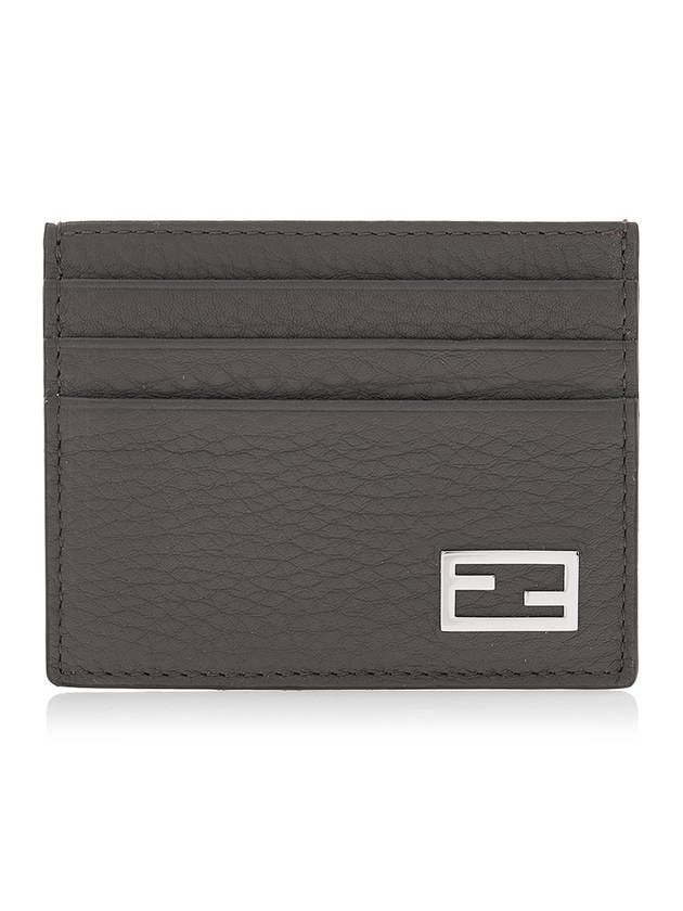 Luxury Fendi Baguette Leather Card Wallet Grey