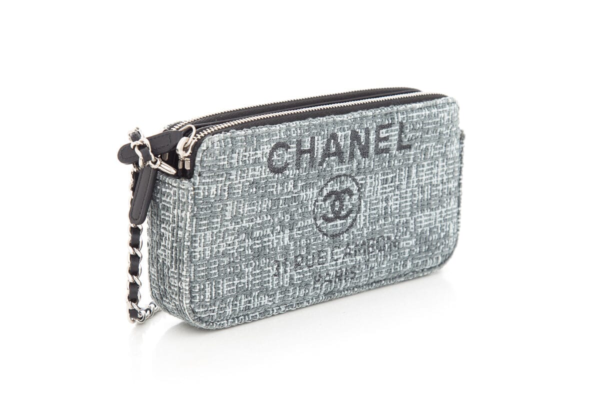 Luxury Chanel 2018 Grey Deauville Clutch on Chain Handbag
