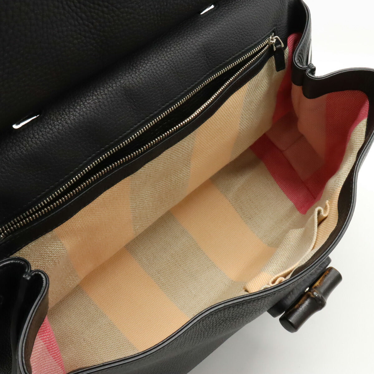 Gucci Bamboo Leather Top Handle Bag Black
