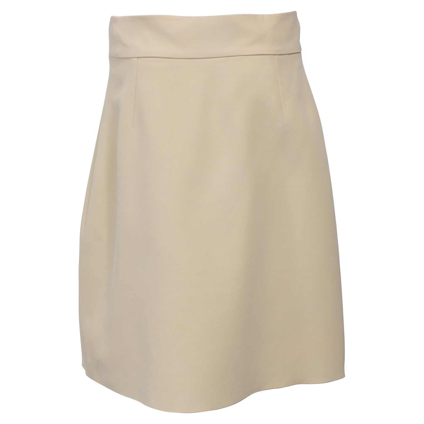 Gucci GG Buckle Knee-Length Skirt in White Wool