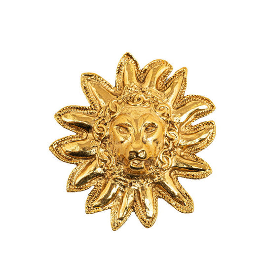 Chanel Lion Sun Sun Motif Brooch G Plated  Chanel