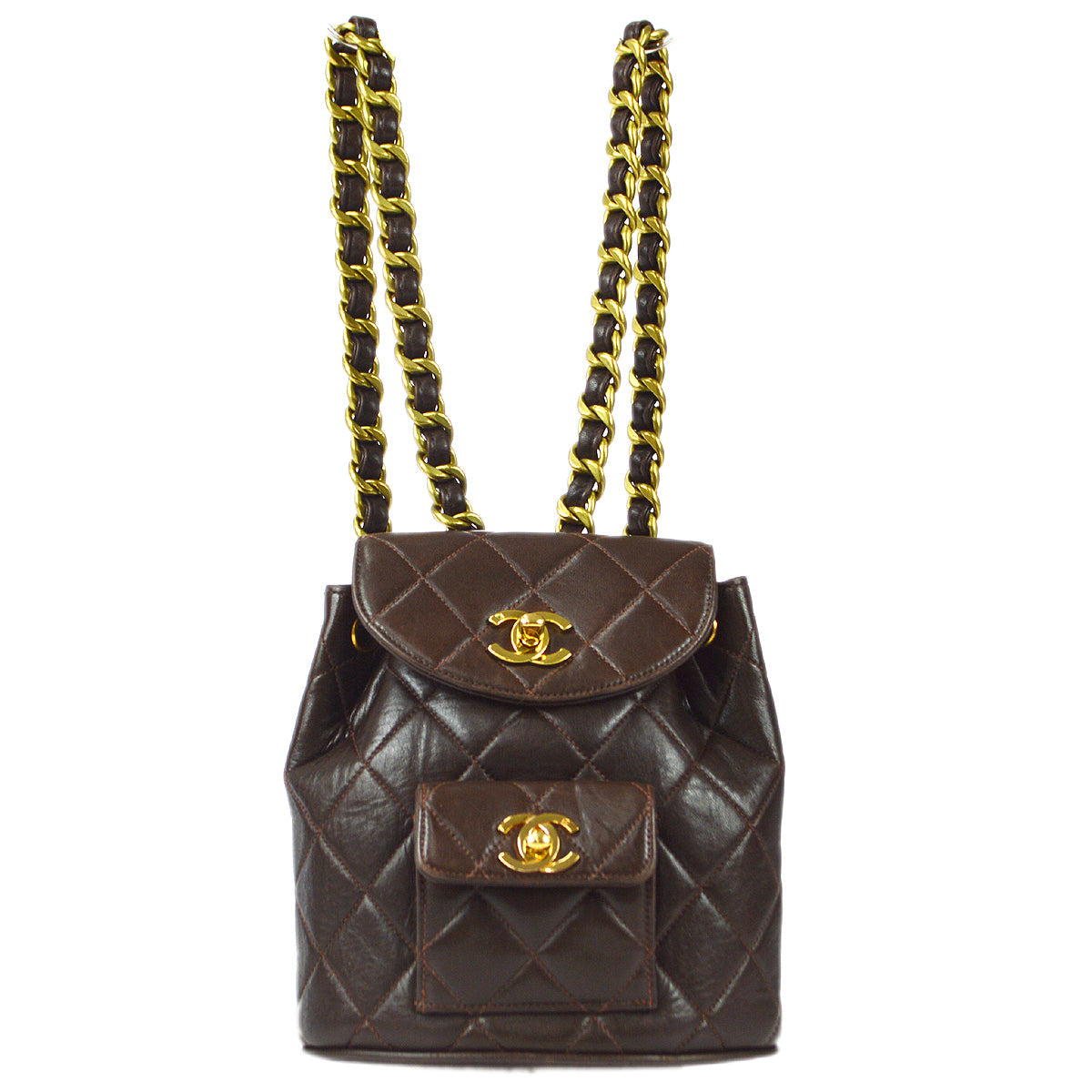 Luxury Chanel * 1994-1996 Duma Backpack Small Brown Lambskin