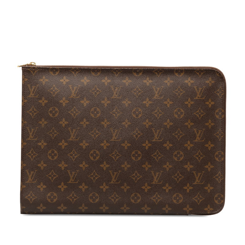 Louis Vuitton Monogram Push Documentary Backpack Briefcase M53456 Brown PVC Leather Men LOUIS VUITTON