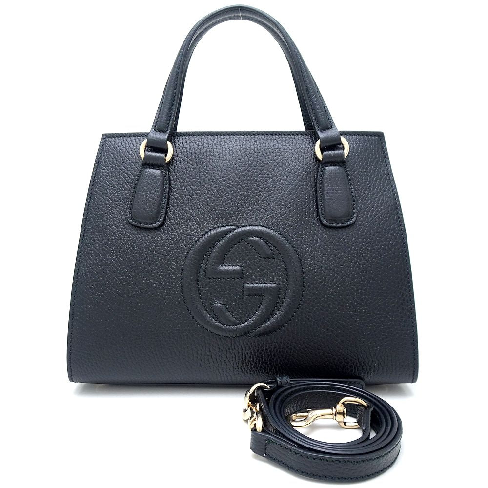 Luxury Gucci Trending 2025 Leather 2Way Bag Soho Interlocking G