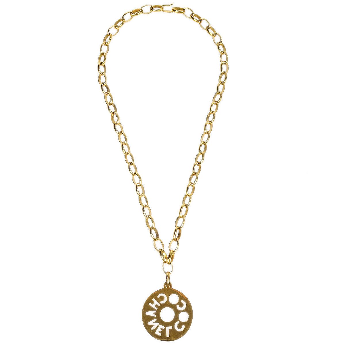 Luxury Chanel Jumbo Cutout Logo Necklace