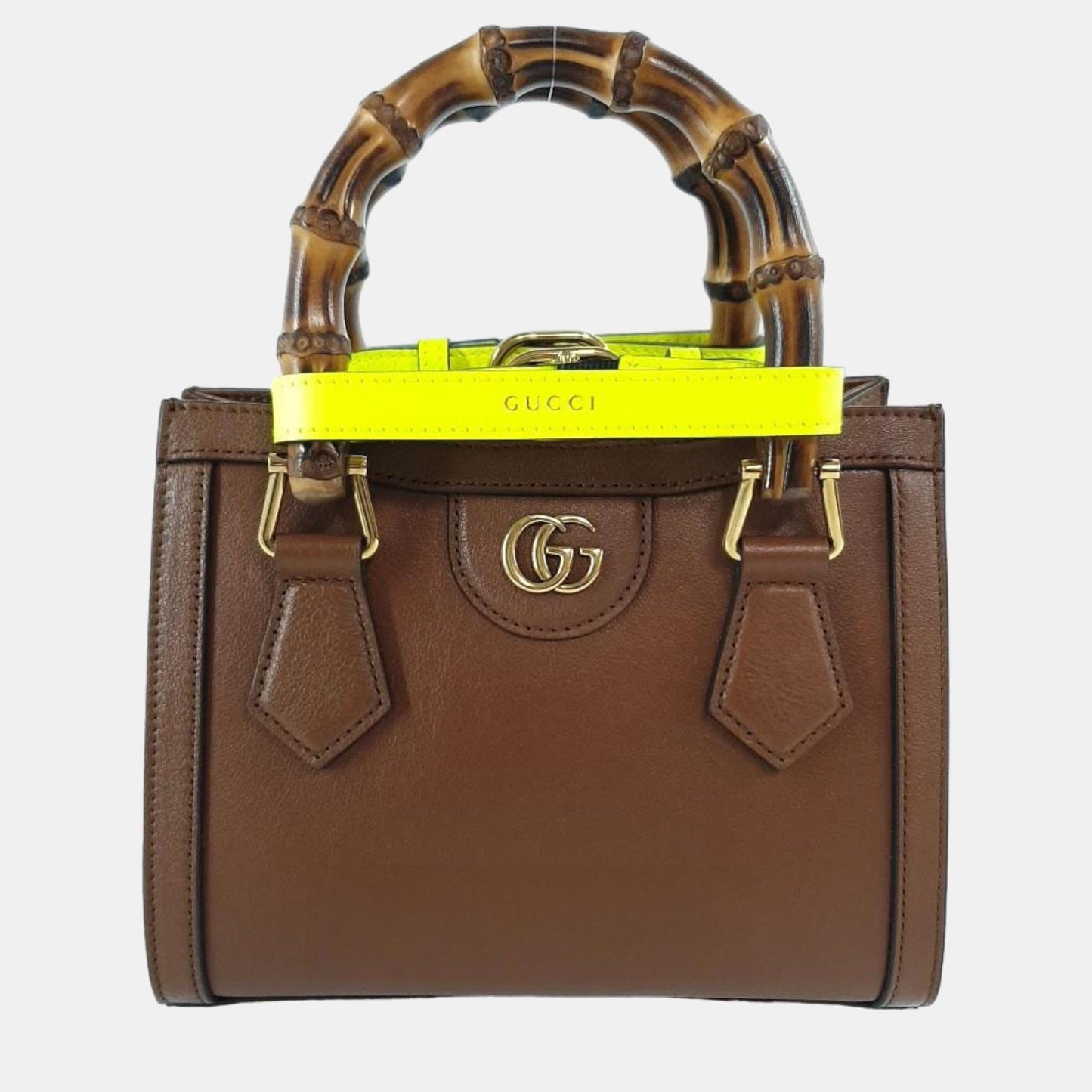 Luxury Gucci Trending 2025 Brown Leather Mini Diana Tote Bag