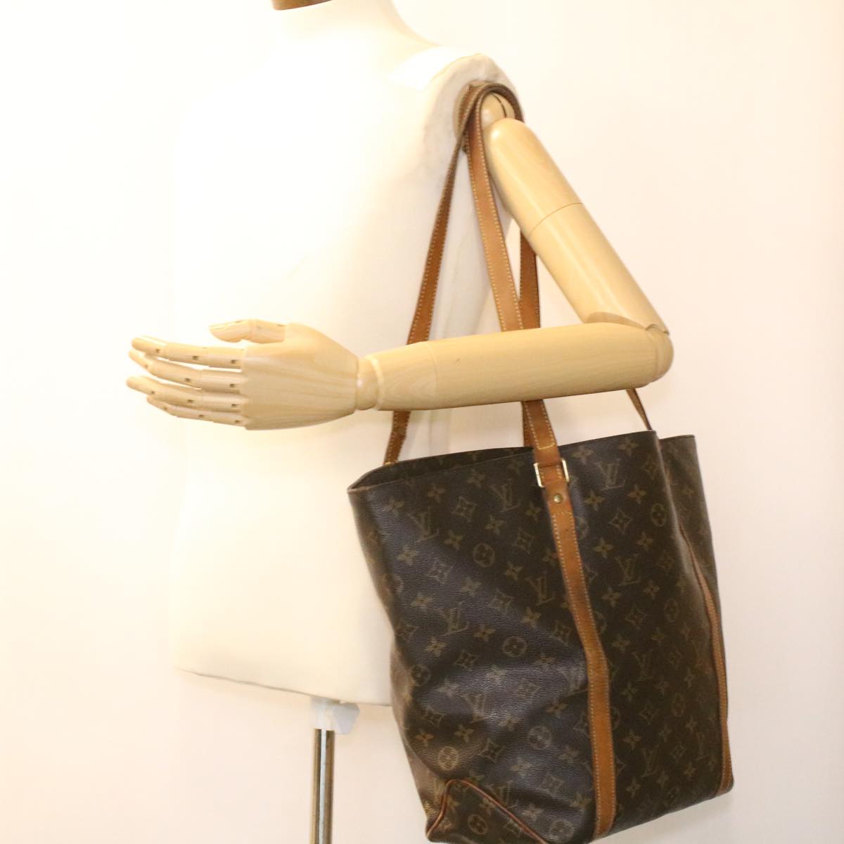LOUIS VUITTON Monogram Sac Shopping Tote Bag M51108 LV 35436