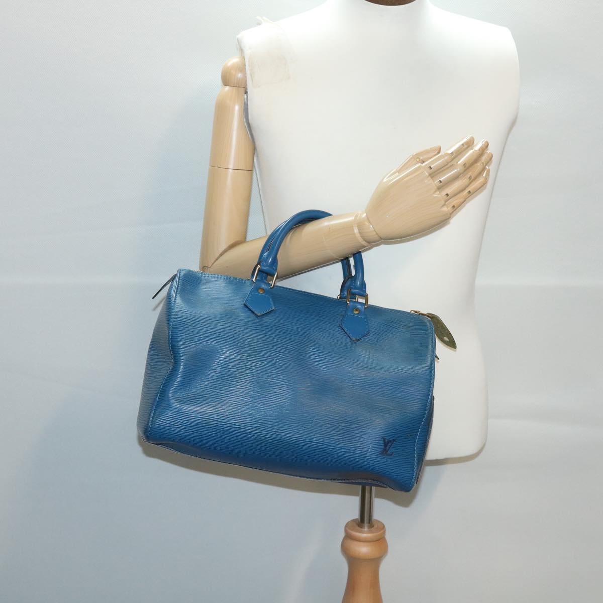 LOUIS VUITTON Epi Speedy 30 Hand Bag Blue M43005 LV 35459