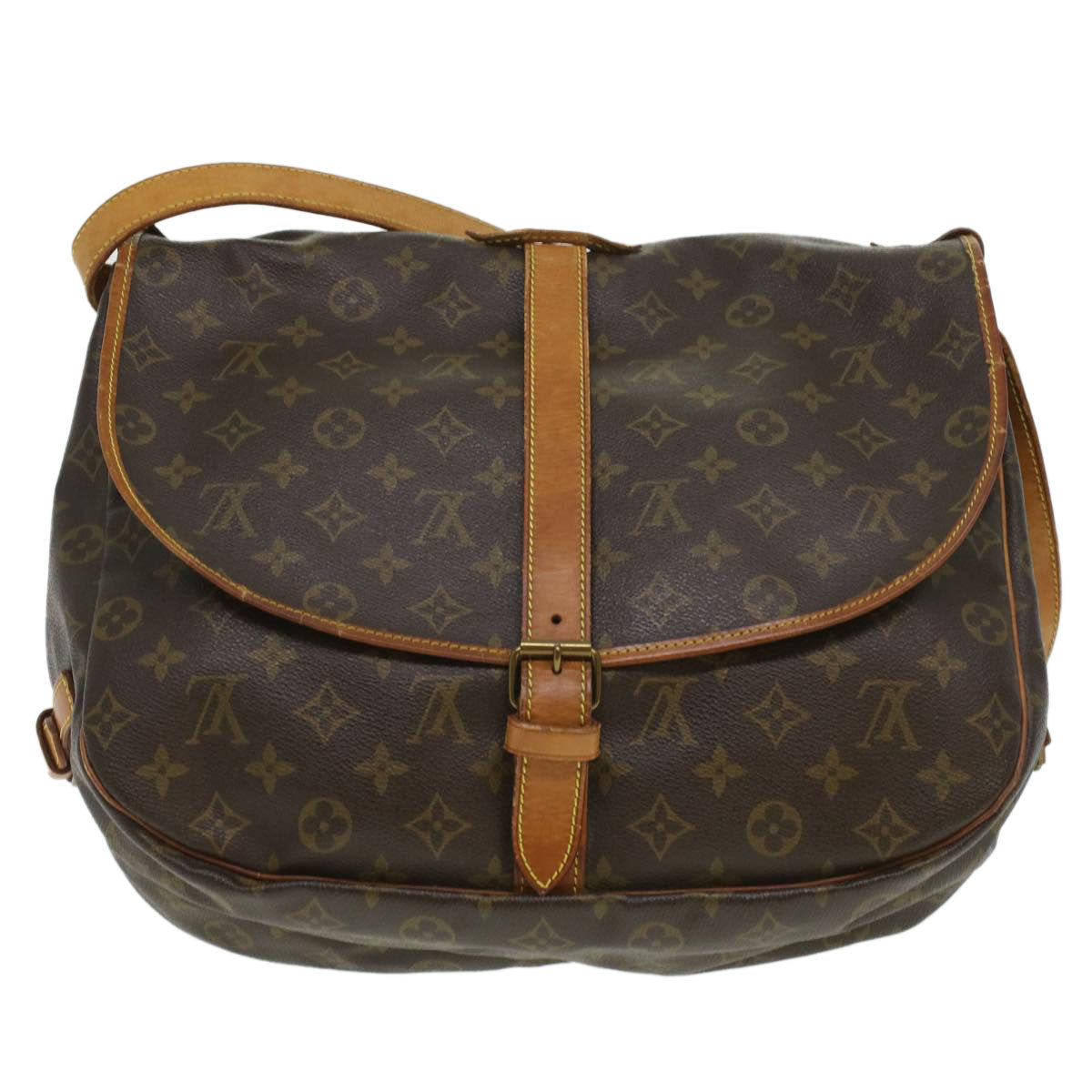 LOUIS VUITTON Monogram Saumur 35 Shoulder Bag M42254 LV 35470
