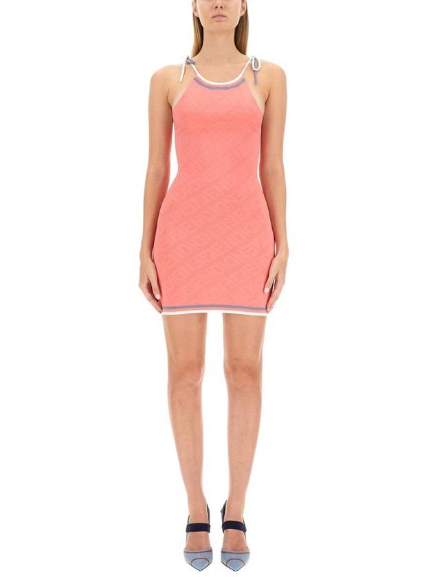 Luxury Fendi midi dress FZDA98ANZE F1K9Y RED