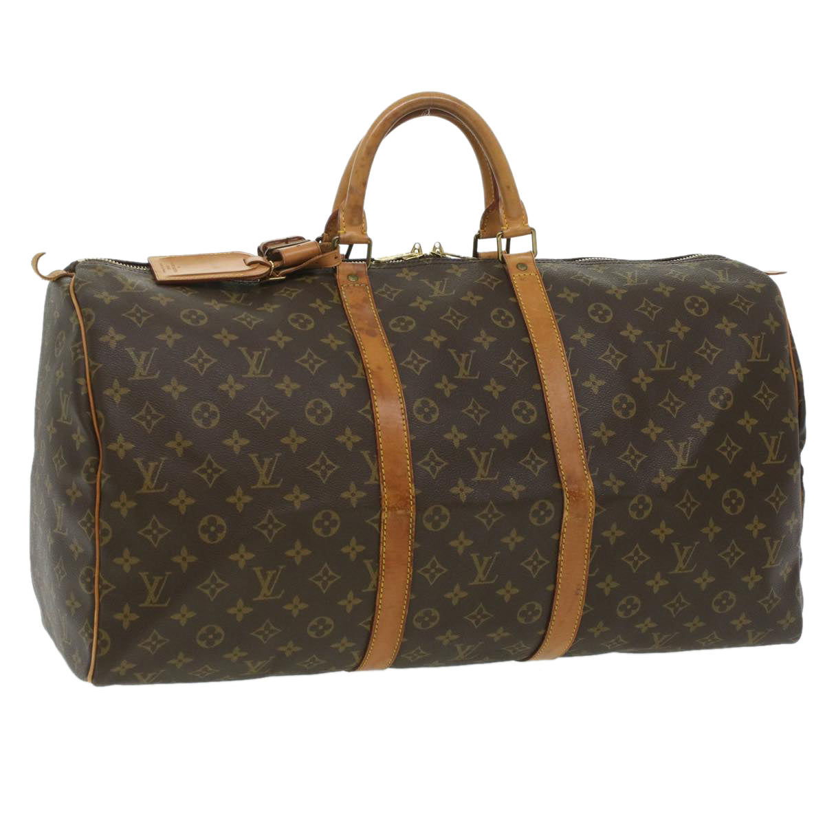 LOUIS VUITTON Monogram Keepall 55 Boston Bag M41424 LV 35547