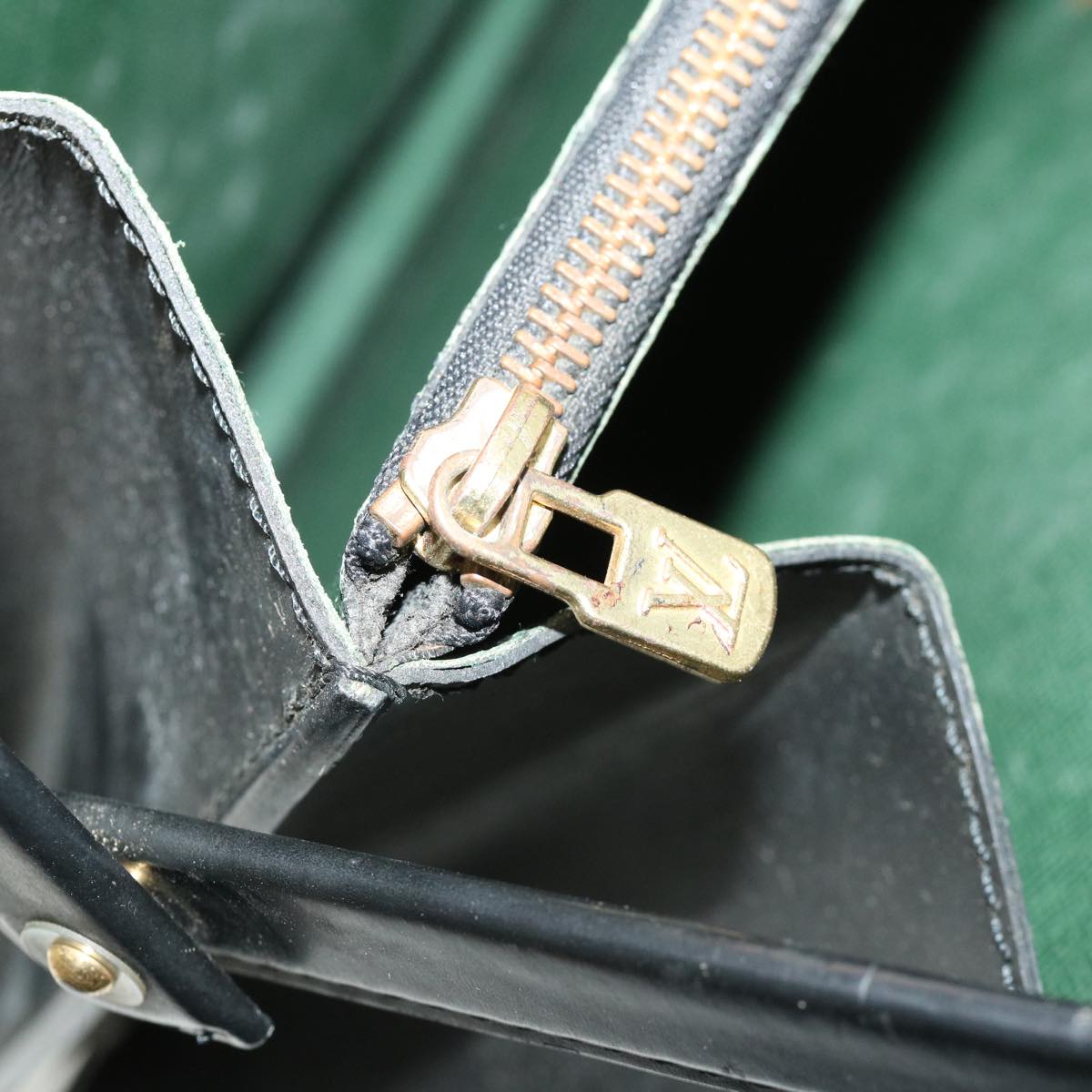 LOUIS VUITTON Epi Serviette Fermoir Business Bag Black M54352 LV 35577