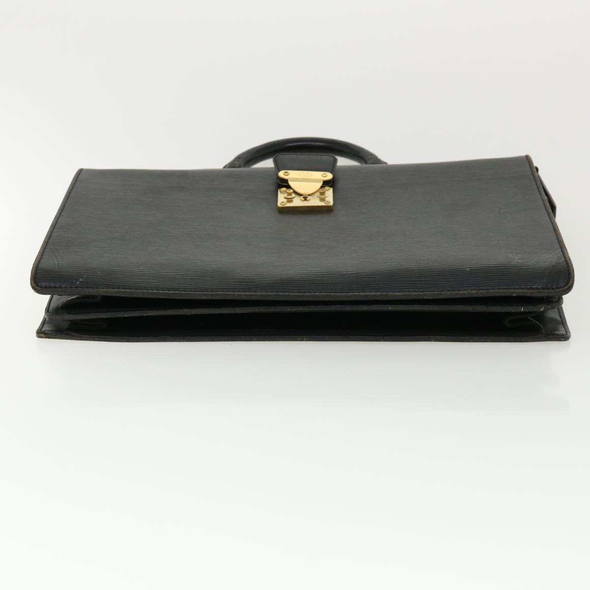 LOUIS VUITTON Epi Serviette Fermoir Business Bag Black M54352 LV 35577