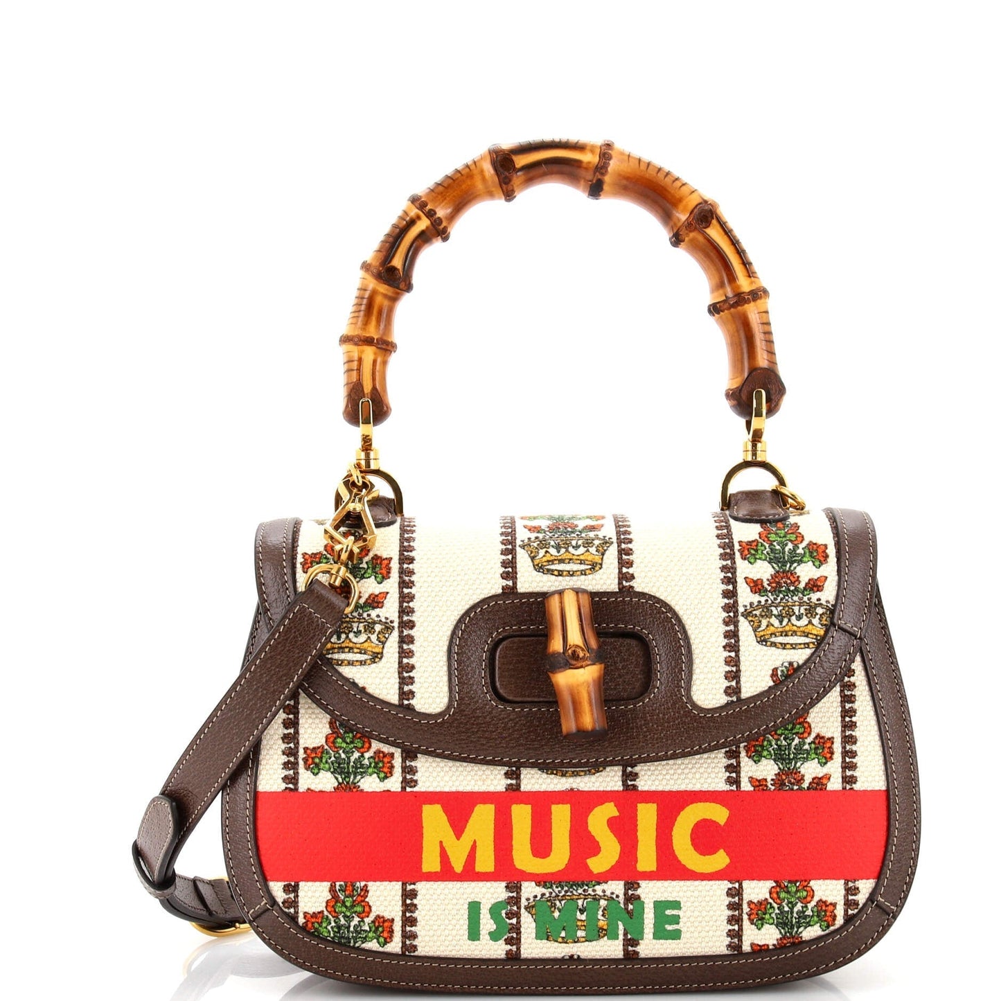 Luxury Gucci Trending 2025 Bamboo 1947 Top Handle Bag Limited Edition 100 Centennial Printed Canvas Medium