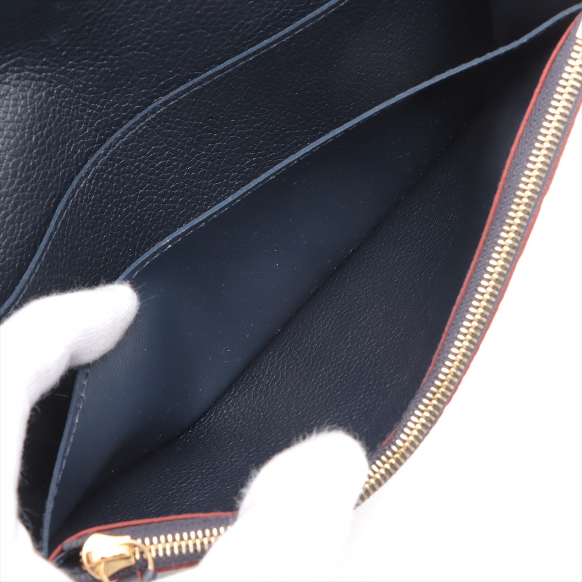 Louis Vuitton Monogram Emplant Portfolio Emily M69417 Marine Rouge Long  Reaction Wallet