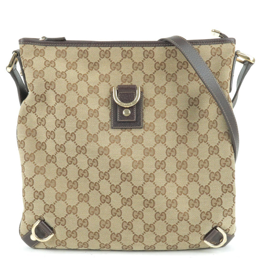 Luxury Gucci Trending 2025 Abbey GG Canvas Leather Shoulder Bag Beige Brown 131326