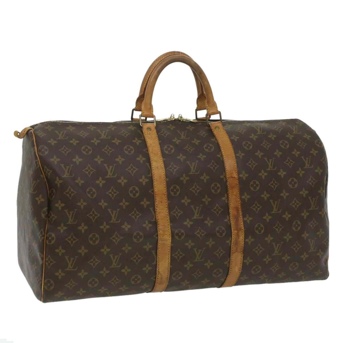 LOUIS VUITTON Monogram Keepall 55 Boston Bag M41424 LV 35760