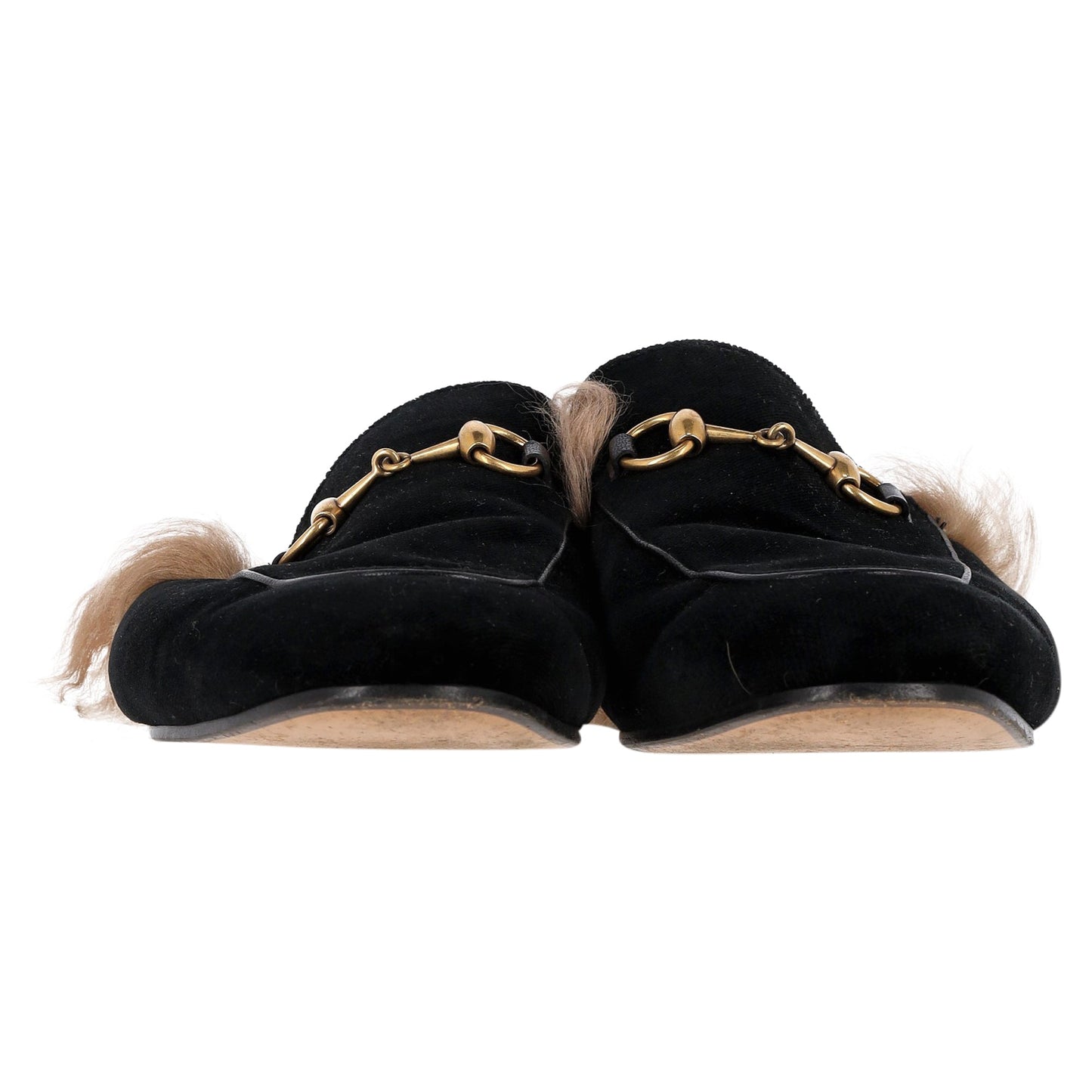 Luxury Gucci Trending 2025 Princetown Horsebit-Detailed Shearling-Lined Slippers In Black Velvet