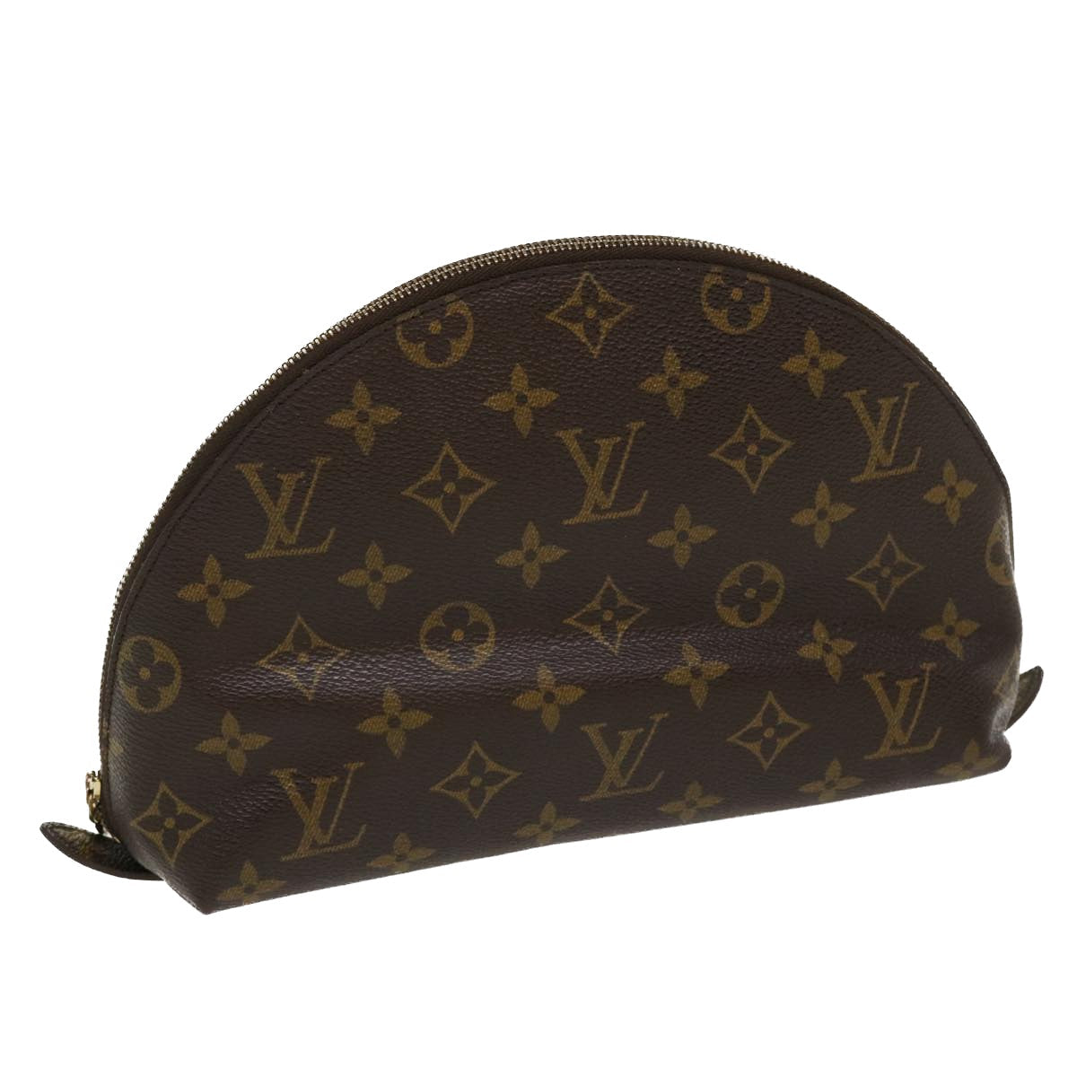 LOUIS VUITTON Monogram Trousse Demi Ronde Cosmetic Pouch M47520 LV 35888