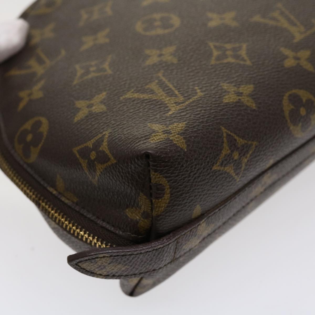 LOUIS VUITTON Monogram Trousse Demi Ronde Cosmetic Pouch M47520 LV 35888