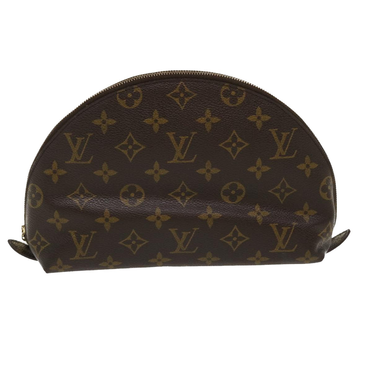 LOUIS VUITTON Monogram Trousse Demi Ronde Cosmetic Pouch M47520 LV 35888