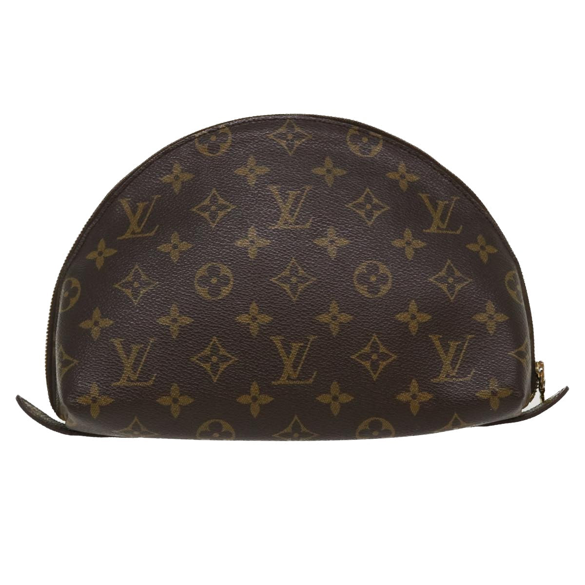LOUIS VUITTON Monogram Trousse Demi Ronde Cosmetic Pouch M47520 LV 35888