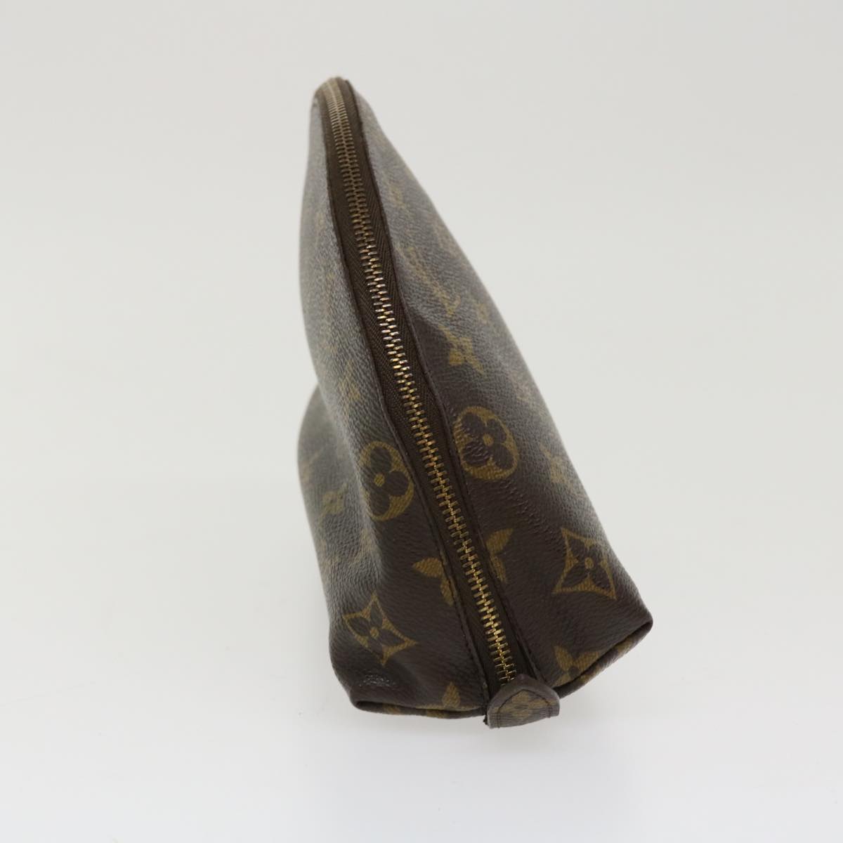 LOUIS VUITTON Monogram Trousse Demi Ronde Cosmetic Pouch M47520 LV 35888