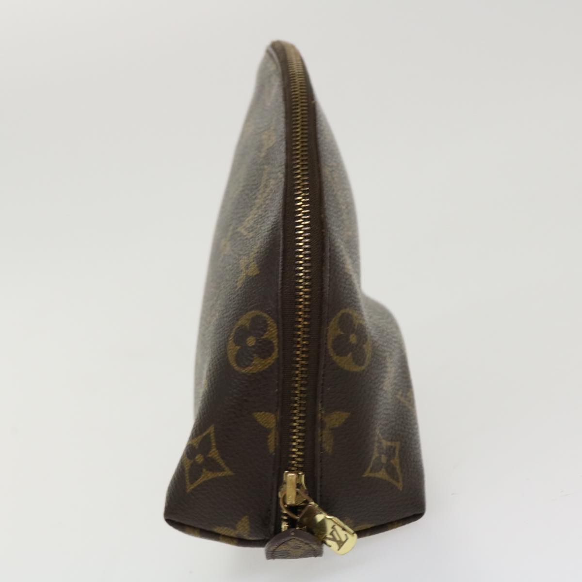 LOUIS VUITTON Monogram Trousse Demi Ronde Cosmetic Pouch M47520 LV 35888