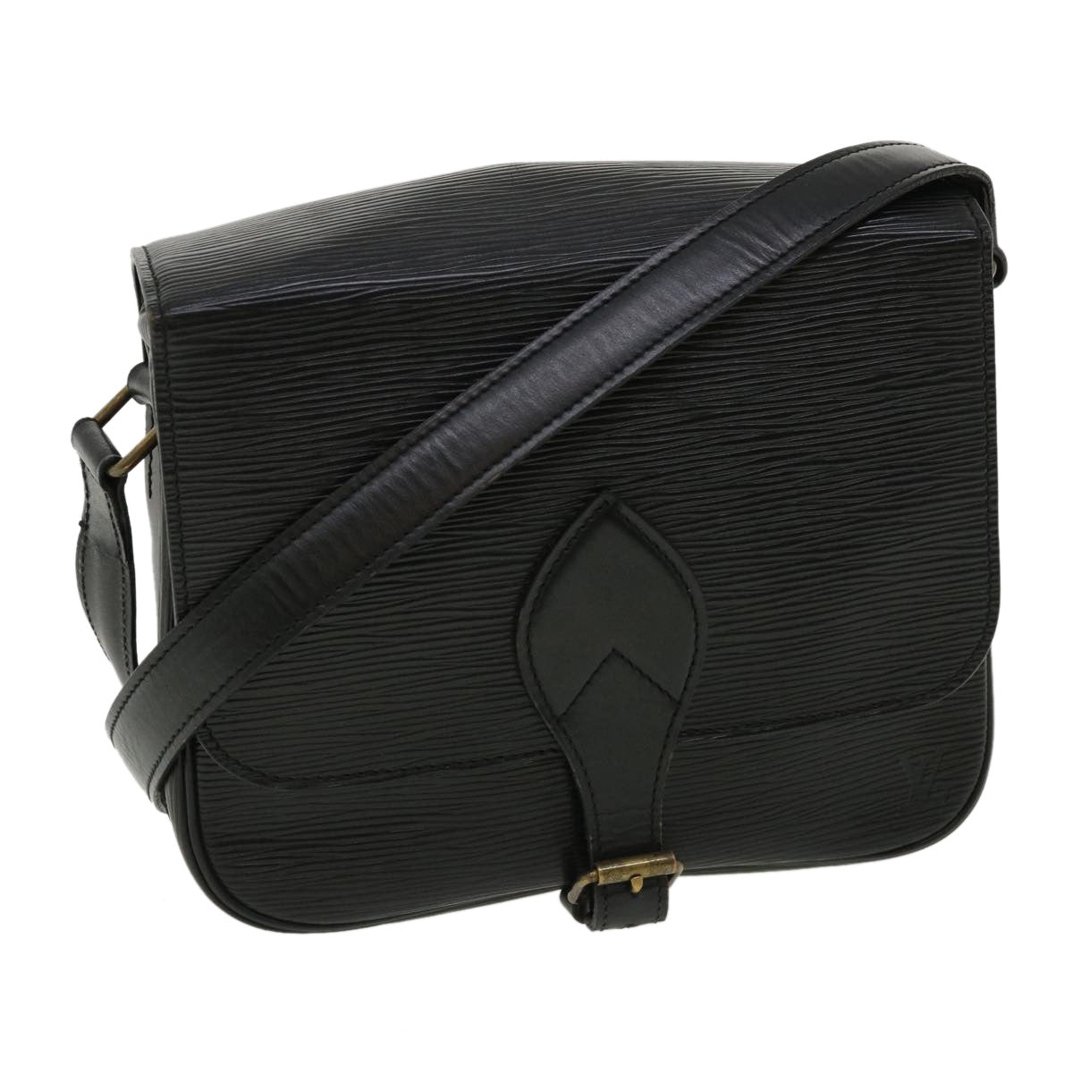 LOUIS VUITTON Epi Cartouchiere MM Shoulder Bag Black Noir M52242 LV 35920