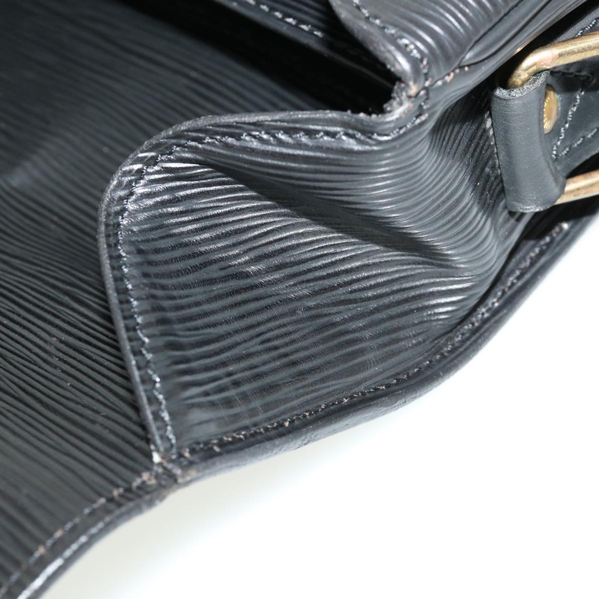 LOUIS VUITTON Epi Cartouchiere MM Shoulder Bag Black Noir M52242 LV 35920