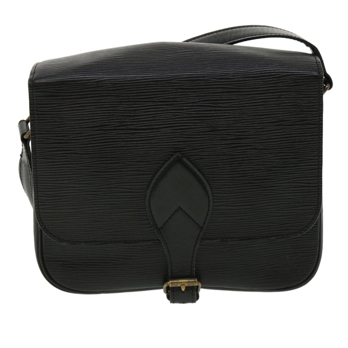 LOUIS VUITTON Epi Cartouchiere MM Shoulder Bag Black Noir M52242 LV 35920