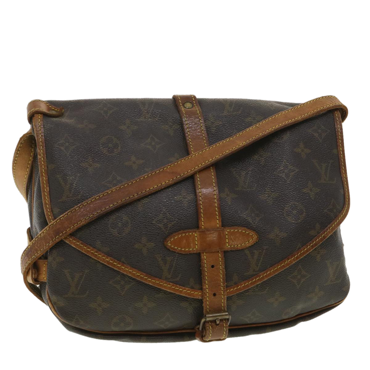 LOUIS VUITTON Monogram Saumur 30 Shoulder Bag M42256 LV 35928
