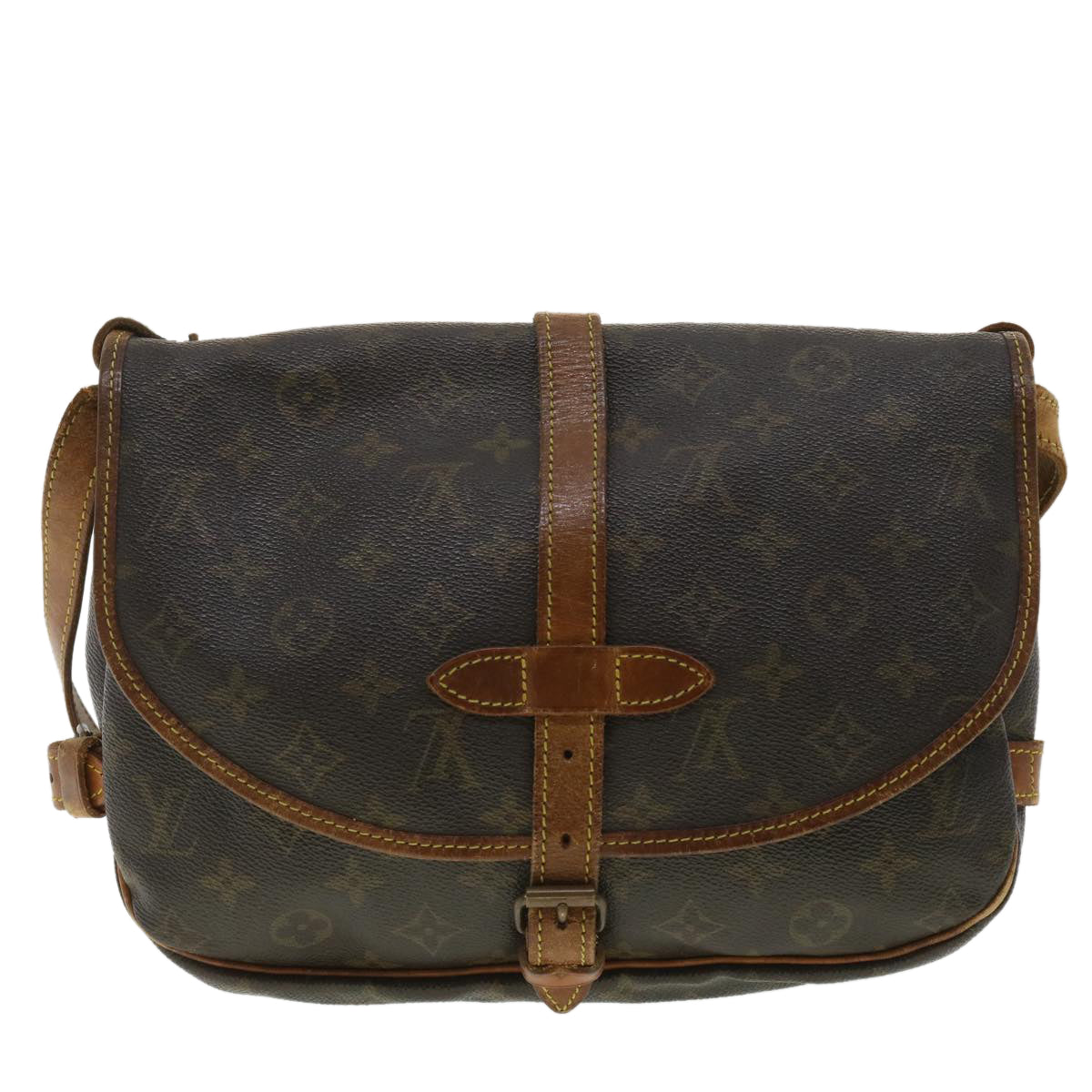 LOUIS VUITTON Monogram Saumur 30 Shoulder Bag M42256 LV 35928