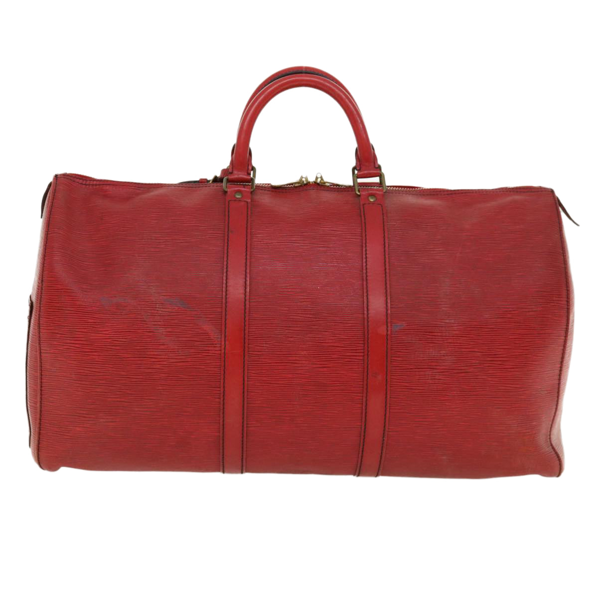 LOUIS VUITTON Epi Keepall 50 Boston Bag Vintage Red M42967 LV 35939