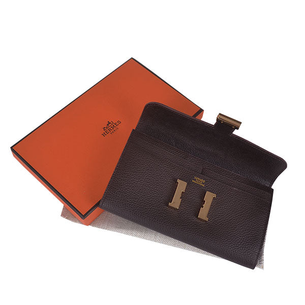Luxury Hermes Wallet H6023 Ladies Cow Leather Coffee