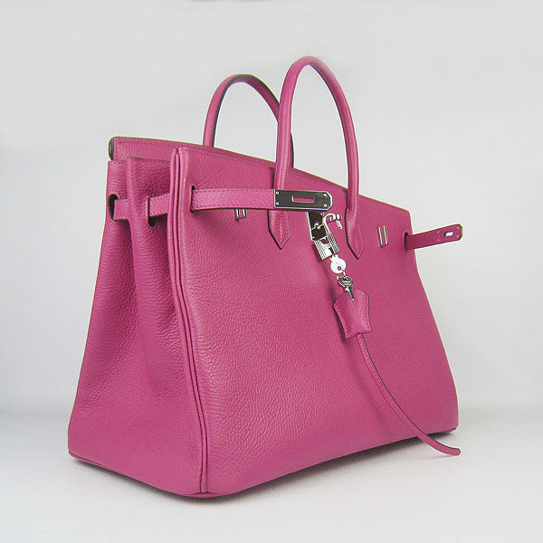 Luxury Hermes Birkin 35cm Togo Leather Handbags 6099 Peach Silver