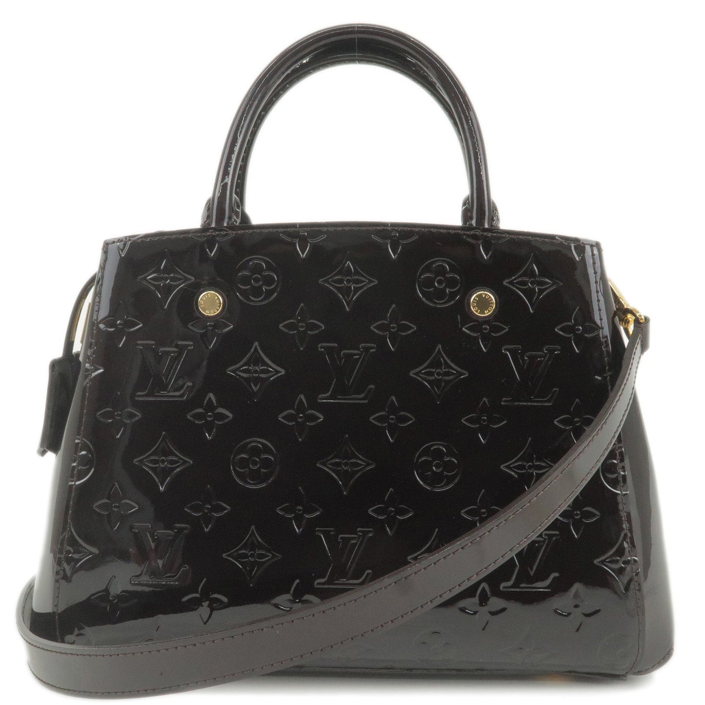 Louis Vuitton Monogram Vernis Montaigne BB HandBag Amarante M50403